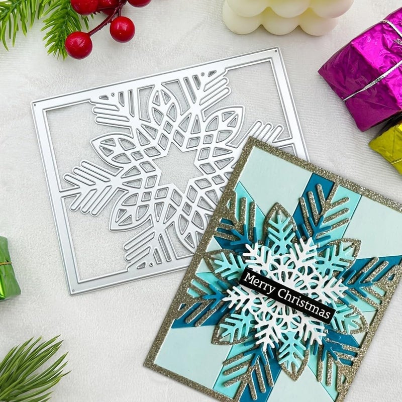 Lapoo Geometric Cutting Die for Scrapbooking - Durable, Cut Stencils for DIY Scrapbook Photo Album Decorative Paper Card, Card Making Supplies (Winter Snowflakes 5.3 x 4.1 in) - Image 3